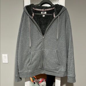 Lands' End Gray Zip Up Sweater
